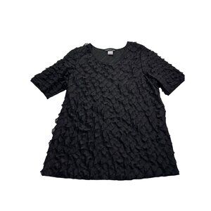 Vintage Y2K Janeric Woman Top Size 1X Ruffles Black Whinsygoth Fairy Grunge